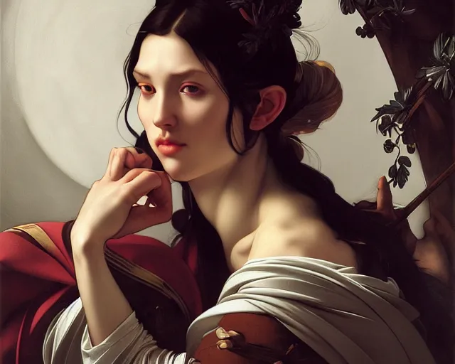 Image similar to photography of michelangelo merisi da caravaggio, deep focus, d & d, fantasy, intricate, elegant, highly detailed, digital painting, artstation, concept art, matte, sharp focus, illustration, hearthstone, art by artgerm and greg rutkowski and alphonse mucha