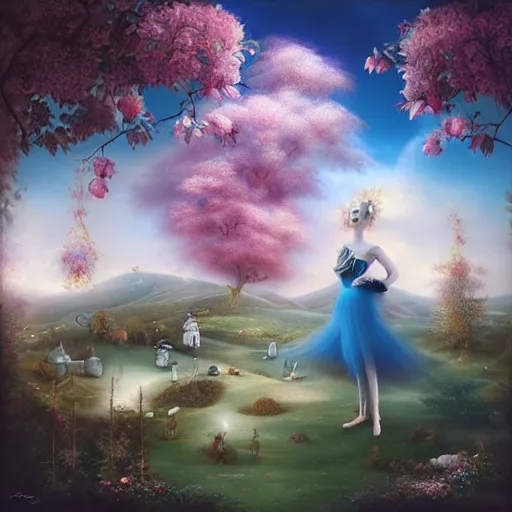 Image similar to scene of happiness landscape by Natalie Shau, masterpiece
