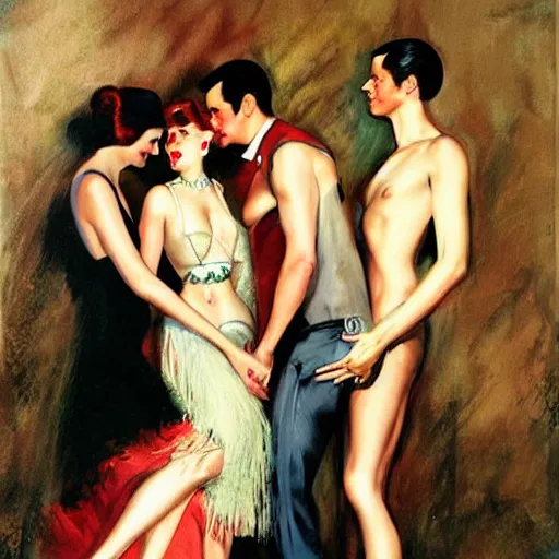 Image similar to best friends, art by edward mason eggleston, olivia, coby whitmore, rolf armstrong, wlop