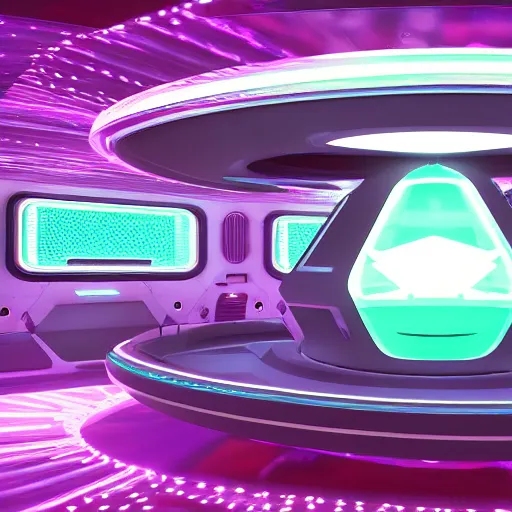 Image similar to alien ship shop, futuristic, holographic, 8k