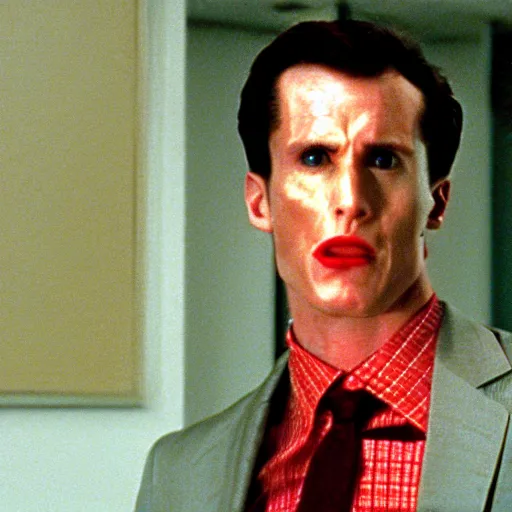 Image similar to American Psycho (1999) but it's a dream