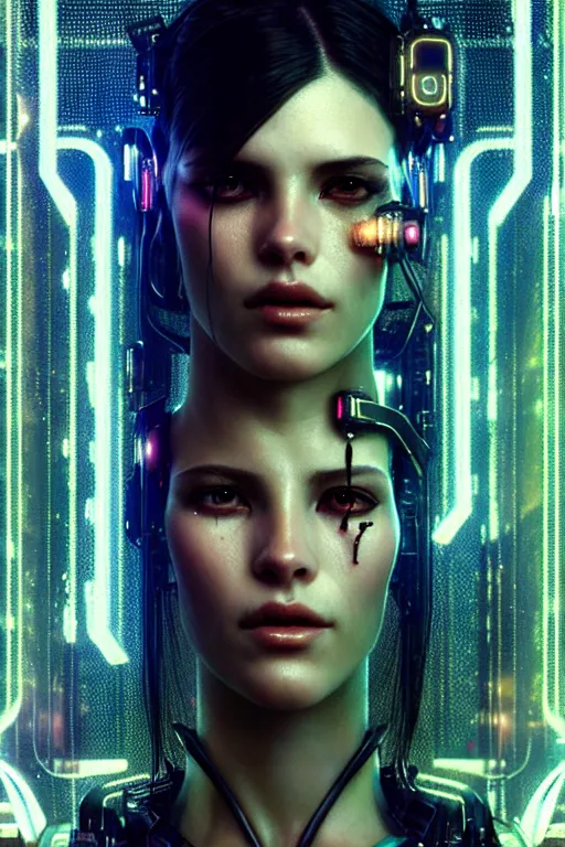 Prompt: ultra realistic, beautiful female with cyborg part like in bladerunner smoking in a crowded smoky cyberpunk club in space megalopolis, sci-fi, intricate details, eerie, highly detailed, octane render, 8k, art by artgerm and alphonse mucha and greg rutkowski