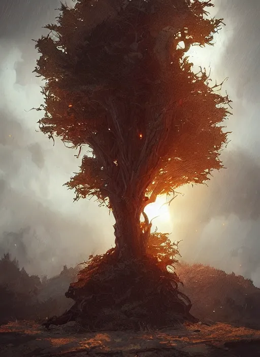 Image similar to “portrait, the burning bush, dramatic lighting, cinematic, establishing shot, extremely high detail, foto realistic, cinematic lighting, post processed, concept art, ArtStation, matte painting, style by Eddie Mendoza, style by Raphael Lacoste, style by Alex Ross”