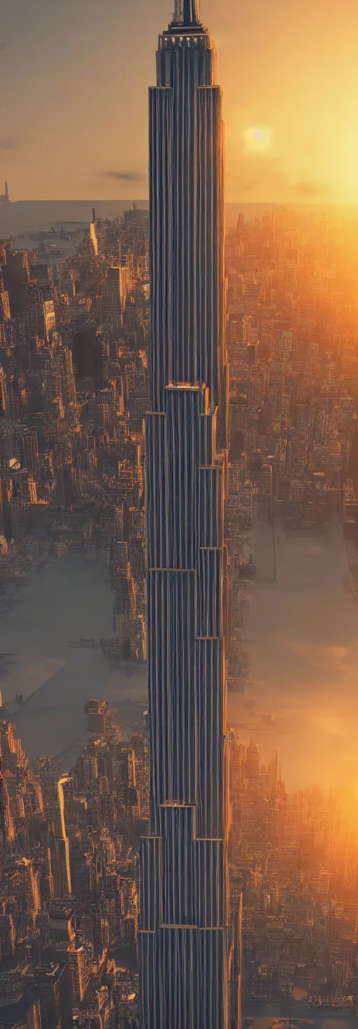 Prompt: Empire State Building, macro, hyper realistic, sunset, octane render, trending on artstation, artstationHD, artstationHQ, unreal engine, 4k, 8k
