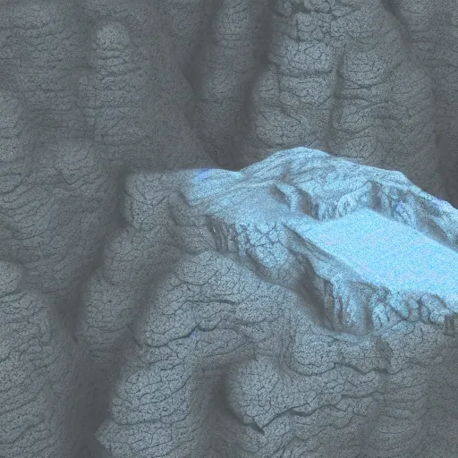 Prompt: LIDAR scan of a cave