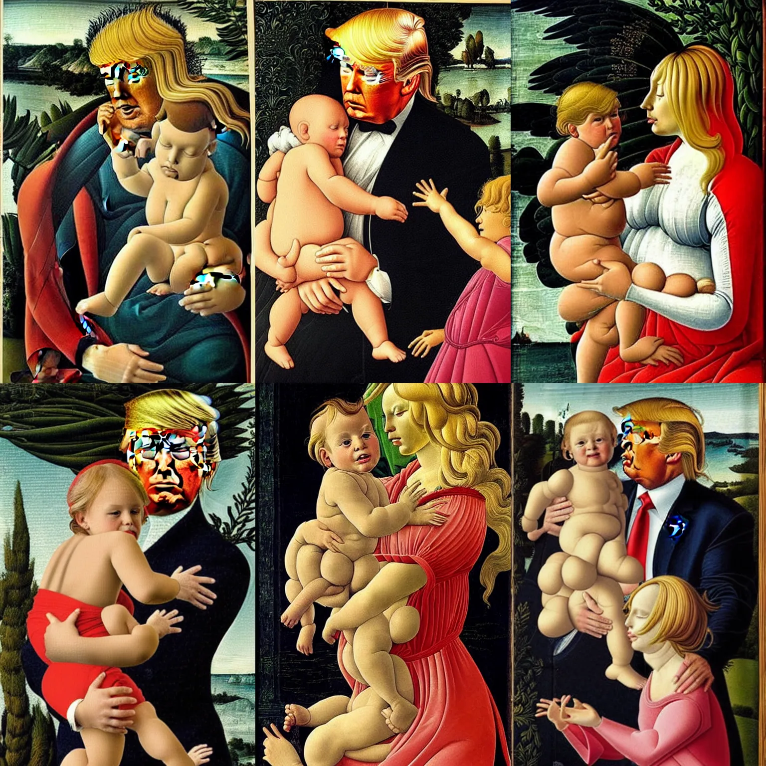 Prompt: Donald Trump and Child in the style of Sandro Botticelli