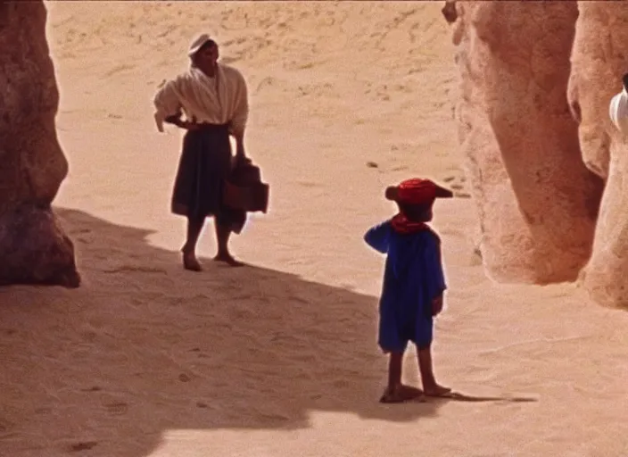 Image similar to a film still of luffy in lawrence of arabia ( 1 9 6 2 ), technicolor