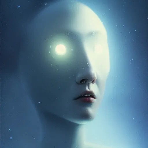 Prompt: 3 d, sci - fi, close - up, winter, moon, cinematic, fog, man esthete with disgust face, moon rays, vogue cover style, poster art, deep blue mood, intricate oil painting, high detail illustration, figurative art, multiple exposure, poster art, by tooth wu and wlop and beeple and greg rutkowski