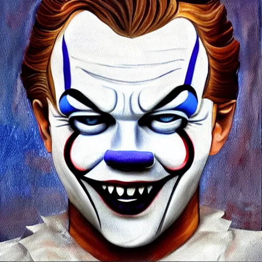 Prompt: a painting of leonardo dicaprio as pennywise