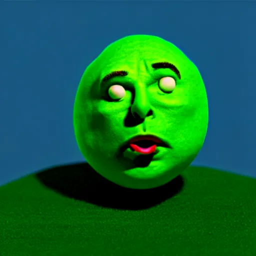 Image similar to elon musk as a melon, hyperrealistic, claymation, volumetric lighting, 3 5 mm film still, concept art