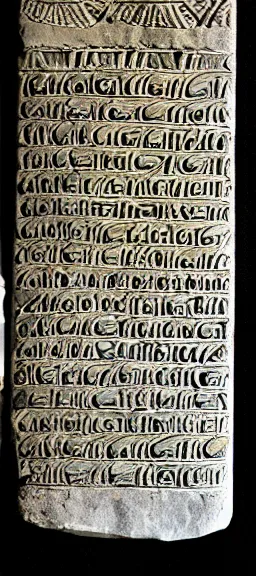 Image similar to ornate sumerian tablet, black and white, very ancient design