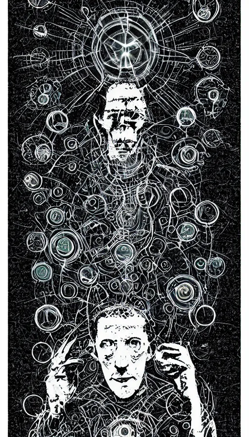 Image similar to portrait of a digital shaman, by h. p. lovecraft