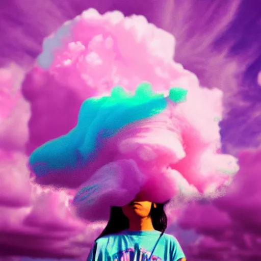 Image similar to apocalyptic dream of cotton candy