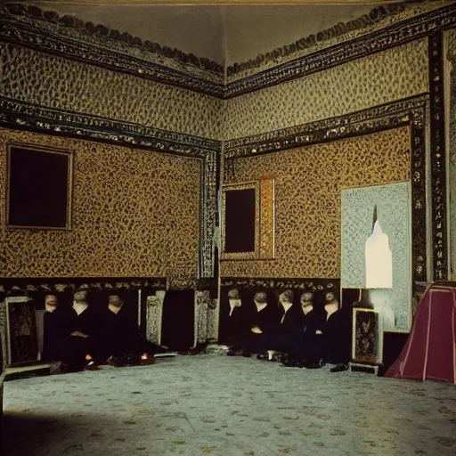Prompt: photograph inside topkapi palace, jewel thieves, 1963, Kodachrome film