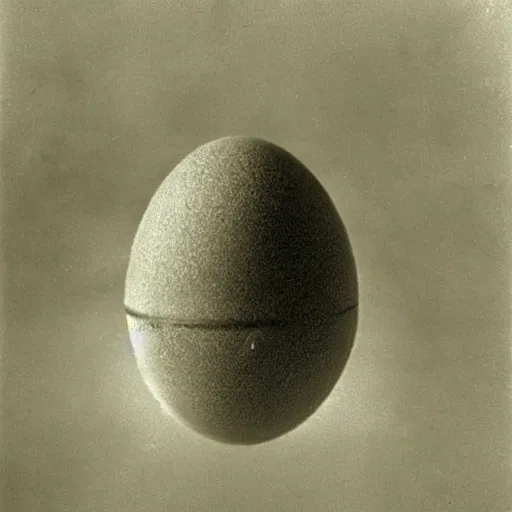 Image similar to an early 1 9 0 0 s photograph of an alien hatching from a levitating luminescent alien egg on the beach, moonlight, at nighttime,