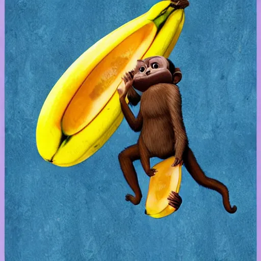 Image similar to monkey surfing on a banana