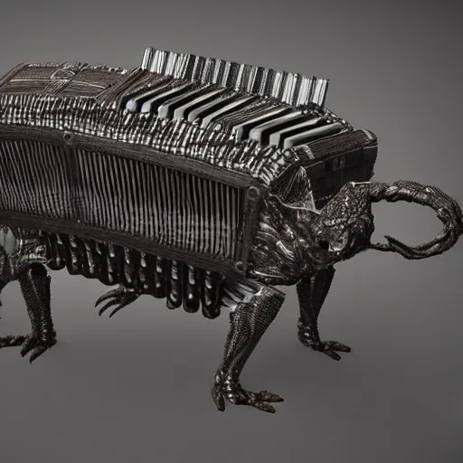 Unreal Engine render of a creature made of accordion | Stable Diffusion ...
