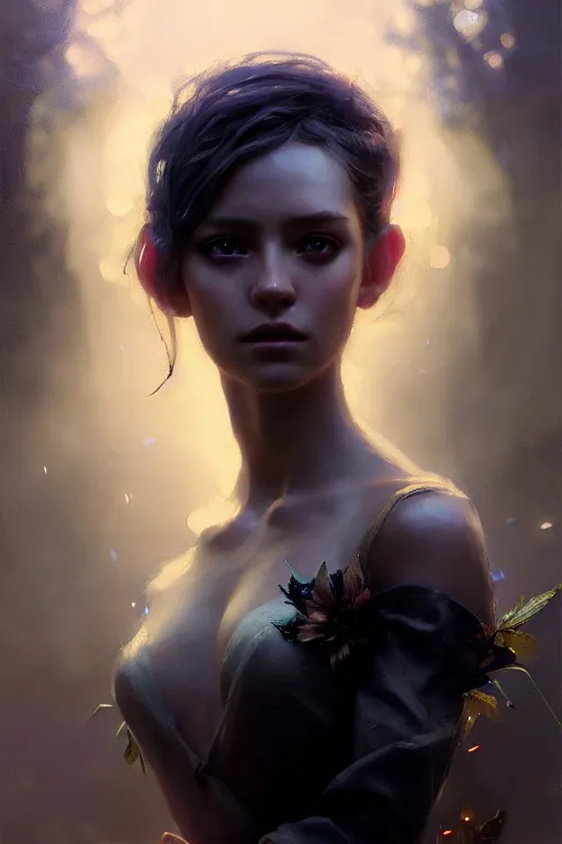 Image similar to cinematic shot of an epic portrait of a fairy dressed in military clothes, shiny skin, beautiful eyes, beautiful, small details, night setting, realistic poster with volumetric light from craig mallism, artgerm, jeremy lipkin and michael garmash, unreal engine, radiant light, detailed and complex environment, digital art, trends at art station, a masterpiece