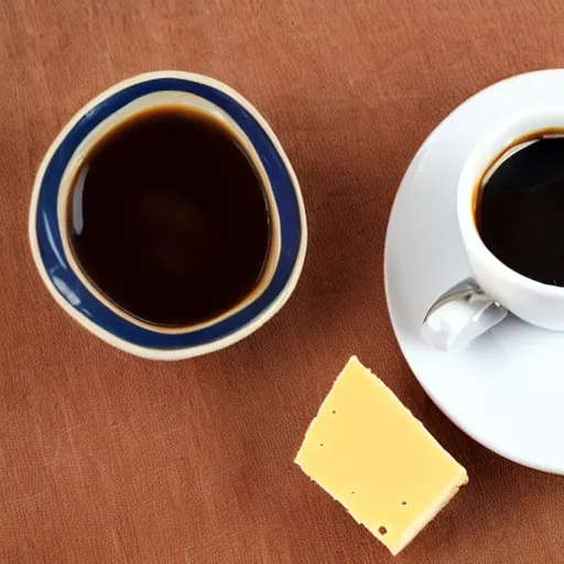 Image similar to cup of coffee made of cheese