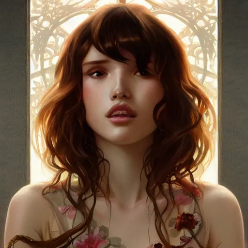 Image similar to ultra realistic illustration, bella thorne as japanese, intricate, elegant, highly detailed, digital painting, artstation, concept art, smooth, sharp focus, illustration, art by artgerm and greg rutkowski and alphonse mucha