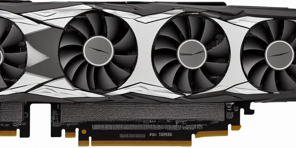 Prompt: product photo of triple wide extra long gtx rtx 4 0 9 0 nvidia gpu graphics card dramatic black background