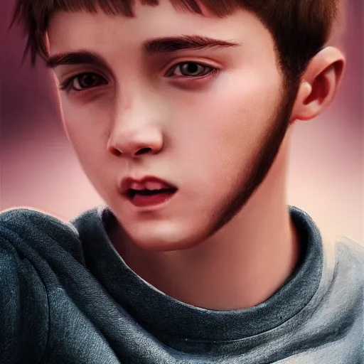 Image similar to ultra realistic illustration, young man in a pink sweatshirt, brown hair, pink bunny ears, cute, highly detailed, artstation, concept art, smooth, sharp focus, octane render, unreal engine 5, hyperrealism