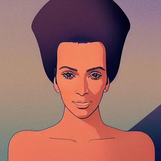 Image similar to “ kim kardashian retro minimalist portrait by jean giraud, moebius starwatcher comic, 8 k ”