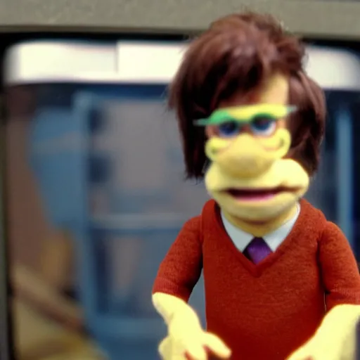 Image similar to Dwight Schrute as a muppet 35mm film