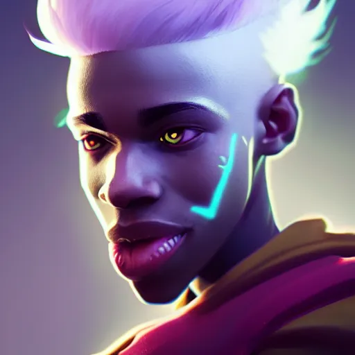 Prompt: Portrait of Ekko from league of legends, anger, mystery, fear, highly detailed, ominous vibe, smoke, octane render, cgsociety, artstation, trending on ArtStation, by Marie Magny