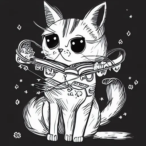 Image similar to cute Cat, anime, Kawaii, mcbess