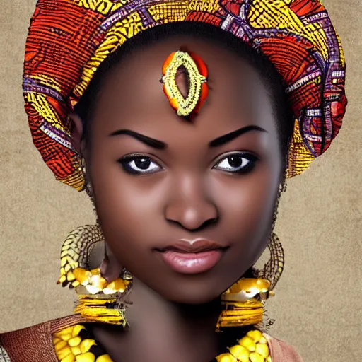 Image similar to beautiful african princess, realistic, photo,