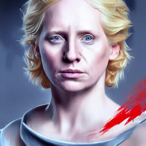 Image similar to donald trump as brienne of tarth, digital painting, extremely detailed, 4 k, intricate, brush strokes, mark arian, artgerm, bastien lecouffe - deharme