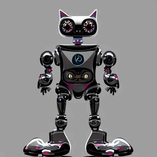 Prompt: robot cat, fiction, pop art, stability, intricate, elegant, 8 k, uhd, justify, artstation, concept art, matte, sharp focus, illustration, consistent, highly detailed object content, proportional object content