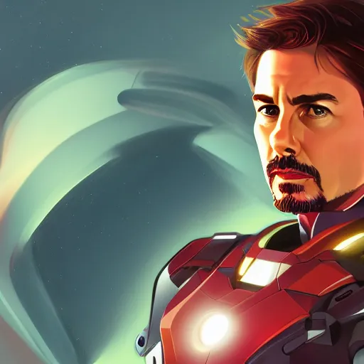 Prompt: Tom Cruise as Tony Stark, ambient lighting, 4k, alphonse mucha, lois van baarle, ilya kuvshinov, rossdraws, artstation