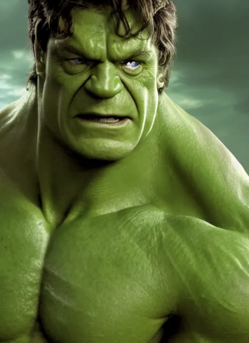 Prompt: film still of Jamie Savile as Hulk in The Incredible Hulk, 4k