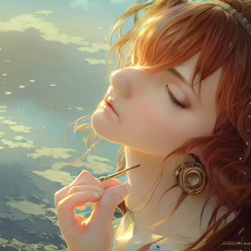 Image similar to ultra realistic illustration, very cute anime girl, pouting, intricate, elegant, highly detailed, digital painting, artstation, concept art, smooth, sharp focus, illustration, art by artgerm and greg rutkowski and alphonse mucha