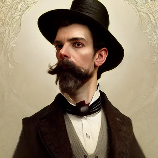 Prompt: portrait of a victorian gentleman with a monocle, fantasy, intricate, elegant, highly detailed, digital painting, artstation, concept art, smooth, sharp focus, illustration, art by artgerm and greg rutkowski and alphonse mucha