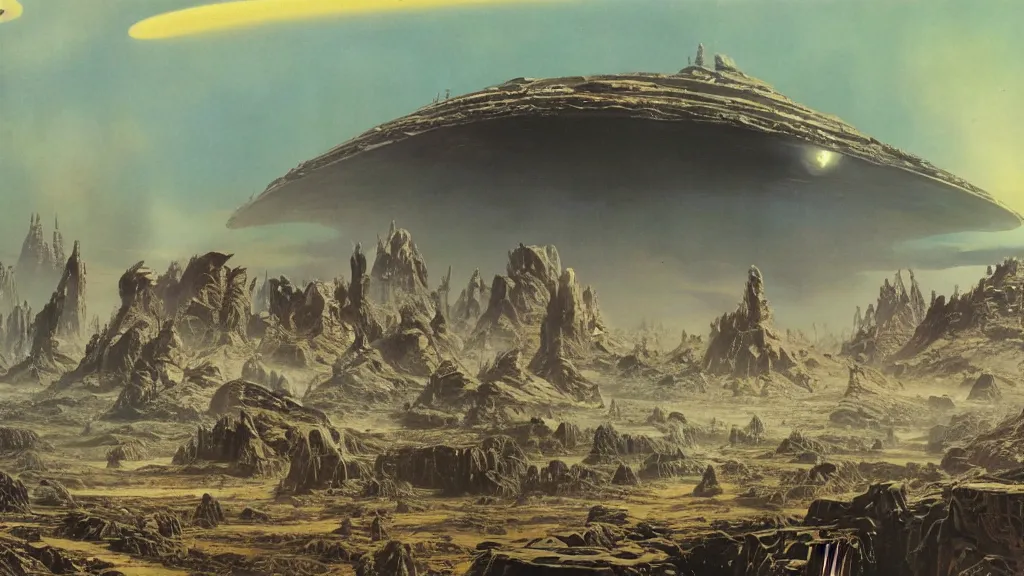 Image similar to alien planet, an empire in upheaval by arthur haas and bruce pennington, cinematic matte painting