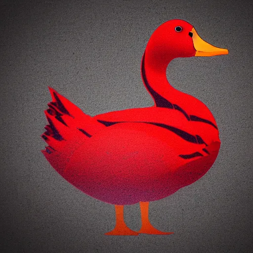 Prompt: abstract logo of a red duck