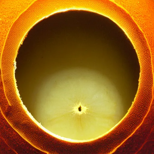 Image similar to cross section lemon, photo by hubble telescope