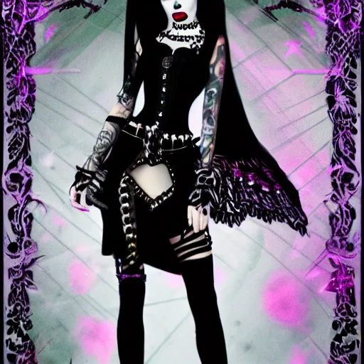 Image similar to goth punk princess, digital art