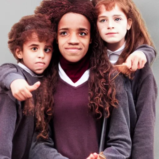 Prompt: hermione granger with her children, professional photo