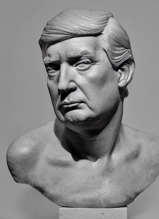 Image similar to Donald Trump, sculpture by Michelangelo, highly detailed, 8k