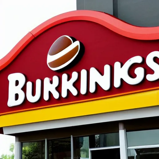 Prompt: burger king sign, funny jumbled letters