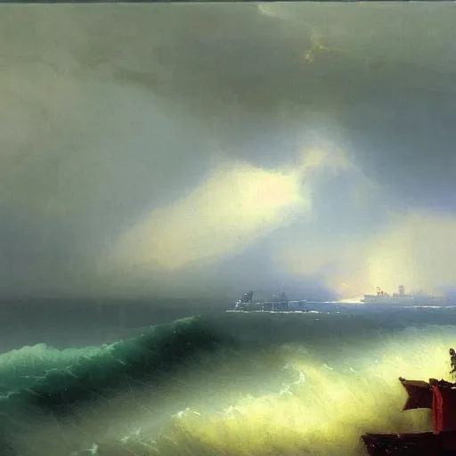 Prompt: heavy rain in south korea by Aivazovsky