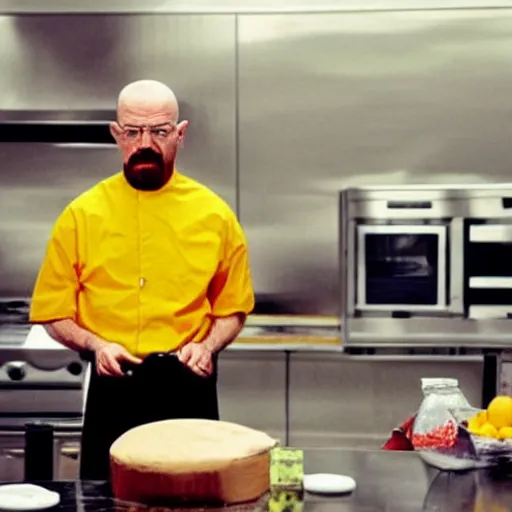 Image similar to Walter white working in a kitchen