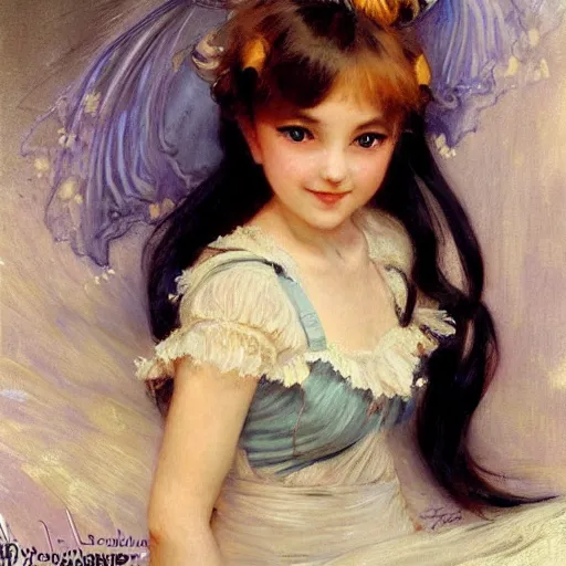 Image similar to a detailed portrait of a cute anime girl, painting by gaston bussiere, charles sillem lidderdale, j. c. leyendecker