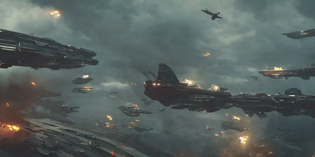 Prompt: screenshot from a renaissance airship cyberpunk blockbuster science fiction action flick, fps, cinematography, photo, photography, 4 k, by greg rutkowski, roger deakins