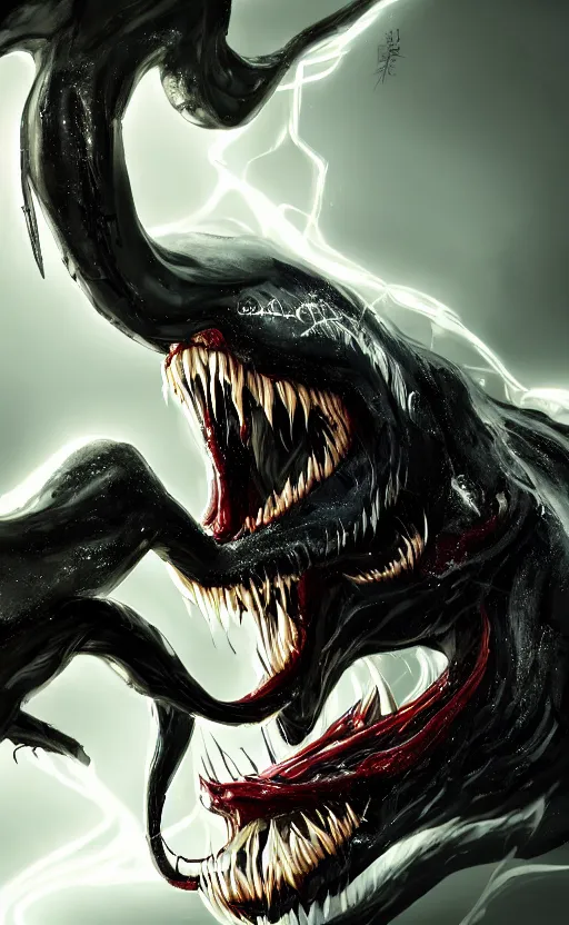 Image similar to venom as the scariest flash, dynamic lighting, fantasy concept art, trending on art station, stunning visuals, creative, cinematic, ultra detailed, ray tracing, sun rays, hyper realistic