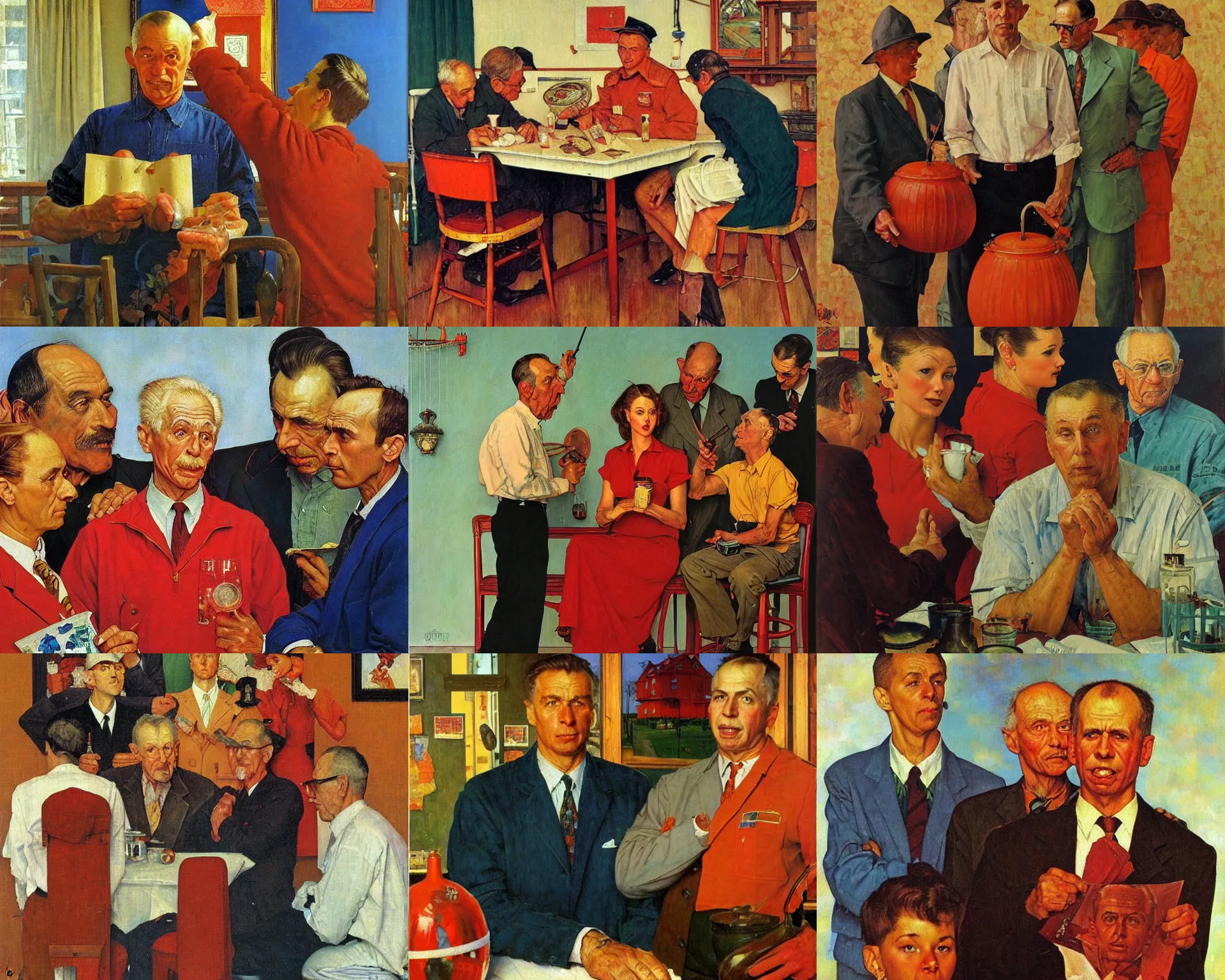 Prompt: painting by kuzma petrov - vodkin and norman rockwell and greg hildebrandt